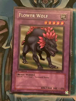 Yu-Gi-Oh! TCG Flower Wolf Legend of Blue Eyes White Dragon LOB-107 1st MP - Image 1