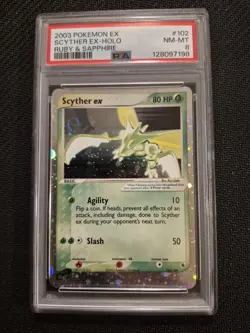 Scyther EX 102/109 Holo Pokemon Card Ruby & Sapphire Psa8 - Image 1