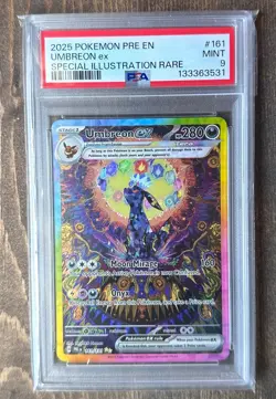 Pokemon 2025 Pre-EN Umbreon EX Special Illustration Rare Card #161 Mint PSA 9 - Image 1