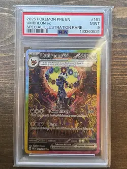 Pokemon 2025 Pre-EN Umbreon EX Special Illustration Rare Card #161 Mint PSA 9 - Image 3