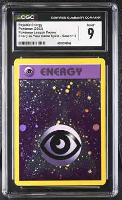 CGC 9 MINT Psychic Energy 2002 League Promo Energize Reverse Holo Pokemon Card - Image 1