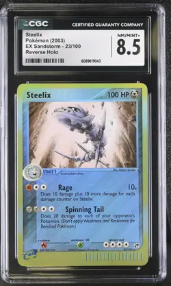 CGC 8.5 Steelix 2003 EX Sandstorm 23/100 Reverse Holo Pokemon Card - Image 1