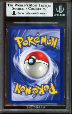 BGS 9 GHOST STAMP ERROR Pikachu 58/102 1st Edition Base Set 1999 Pokemon Card - Image 2
