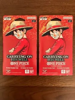One Piece Card Game Carrying On His Will OP-13 Sleeved Booster Pack Set Lot of 2 - Image 1