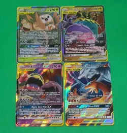 Pokemon Tag Team GX'S Card Lot Of 4 Reshiram & Charizard, Muk & Alolan Muk, Rowl - Image 2