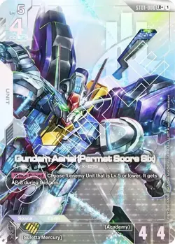 Gundam Card Game Gundam Aerial (Permet Score Six) (LR+) - Heroic Beginnings ST01 - Image 1