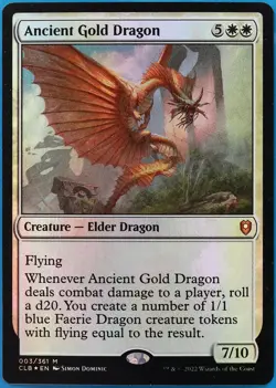 Ancient Gold Dragon FOIL Commander Legends: Battle for Baldur's Gate NM (507913) - Image 1