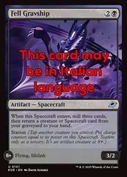MTG FELL GRAVSHIP FOIL EXC - GRAVITAZIONAVE LETALE 101 - EOE - MAGIC - Image 1