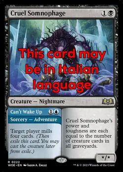 MTG CRUEL SOMNOPHAGE FOIL EXC - SOMNOFAGO CRUDELE 222 - WOE - MAGIC - Image 1