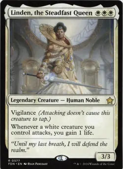 Linden, the Steadfast Queen R Foundations 577 NM MTG - Image 1