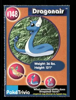 Pokemon 1999 Burger King Promo #148 Dragonair - Image 1