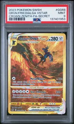 Origin Forme Dialga Vstar #GG68 2023 Pokemon Crown Zenith PSA 9 250001 - Image 1