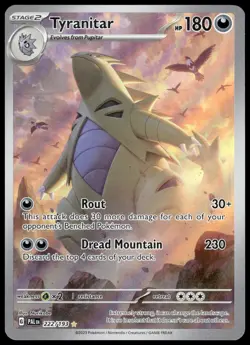 Tyranitar 222/193 Pokemon TCG Paldea Evolved Full Art Illustration Rare Holo NM - Image 1