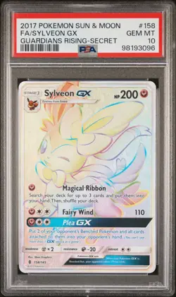 PSA 10 Sylveon GX 158/145 Pokemon Guardians Rising Secret Rainbow Rare GEM MINT - Image 1