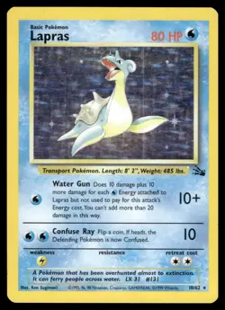 Lapras 10/62 Pokemon TCG 1999 Fossil Holo Rare MP - Image 1