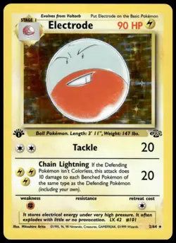 Electrode 2/64 1st Edition Pokemon TCG 1999 Jungle Holo Rare NM - Image 1