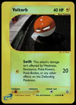 Voltorb 115/147 Pokemon TCG 2003 Aquapolis Reverse Holo Common NM - Image 1