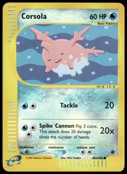 Corsola 102/165 Pokemon TCG 2002 Expedition Reverse Holo LP - Image 1