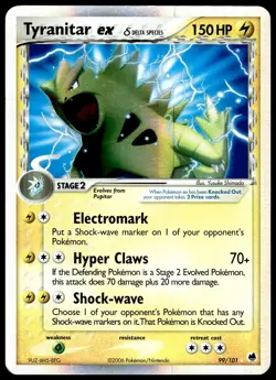 Tyranitar ex 99/101 Pokemon TCG 2006 EX Dragon Frontiers Holo Rare MP - Image 1