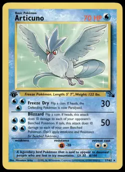 Articuno 17/62 1st Edition Pokemon TCG 1999 Fossil Non Holo Rare NM - Image 5