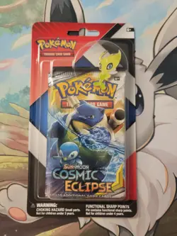 Pokemon TCG Cosmic Eclipse & Chilling Reign 2 Pack Blister w/ Celebi Pin Sealed - Image 1