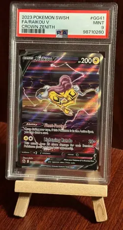 FA/RAIKOU V - 2023 POKEMON SWSH - #GG41 - CROWN ZENITH - PSA 9 MINT - - Image 1