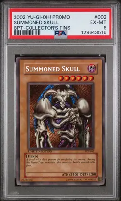 2002 YU-GI-OH! PROMO BPT-COLLECTOR'S TINS #002 SUMMONED SKULL PSA 6 - Image 1