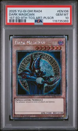 2025 YU-GI-OH! RA04-QUARTER CENTURY STAMPEDE #EN106 DARK MAGICIAN PSA 10 - Image 1