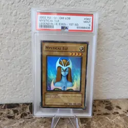Yugioh Mystical Elf LOB-062 1st Edition PSA 9 GEM MINT Rare #062 2002 - Image 2