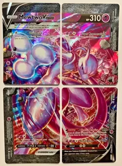 Mewtwo V-UNION Promo Set (4 Cards) - SWSH Pokemon NM - Black Star Promo - Image 1