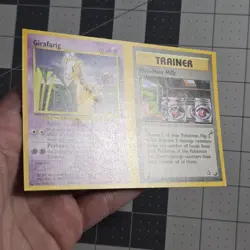 Pokemon Uncut Sheet NFC Miscut Error Girafarig Moo Moo Milk Neo Genesis Cards - Image 2