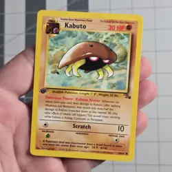 Kabuto 1st Edition Fossil Pokemon Card LP Condition 50/62 - Image 1