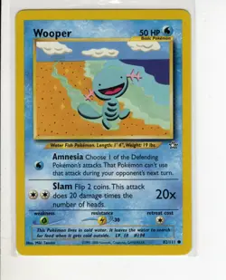 NEO GENESIS SET WOOPER POKEMON CARD 82/111 EX/NM - Image 1