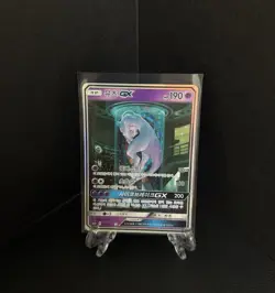 Korean Pokemon Card Mewtwo GX 082/072 Shining Legends Holo Full Alt Art SR Used - Image 1