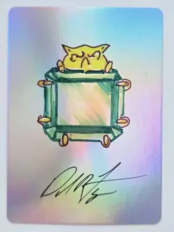 Hand-drawn style MOX Set 01 Foil-Altered Art Custom MTG Artifact Mox Pearl Ruby - Image 4