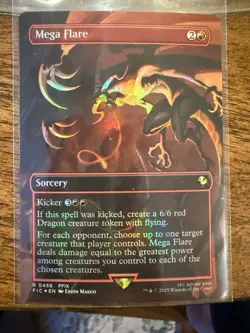 MTG Mega Flare [Foil] [Borderless] Final Fantasy FIC 0456 Rare Dragon Strike NM - Image 1