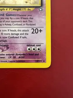 Slowking 14/111 Holo Rare Neo Genesis Pokemon Card MP No Creases - Image 5