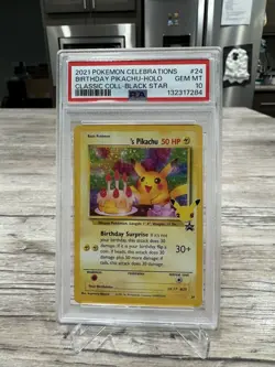 2021 POKEMON CELEBRATIONS CLASSIC COLL #24 BIRTHDAY PIKACHU-HOLO PSA 10 - Image 1