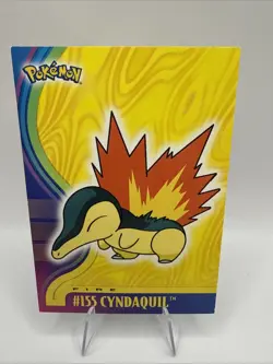 Pokemon Card - Cyndaquil #155 - Johto Series - Topps - Image 2