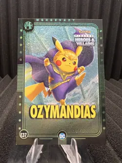 Ozymandias (Pikachu) #E37 Green Holo - Heros & Villains Flash Edition Pokemon - Image 1