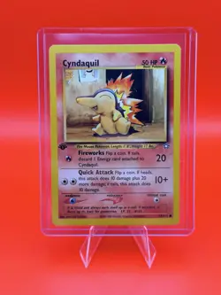 Pokemon Neo Genesis TCG Cyndaquil Card 57/111 Regular 1st Edition Common - Image 1