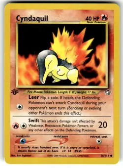 Pokemon TCG Neo Genesis (1st Edition) #56/111 Cyndaquil LP+ - Image 1