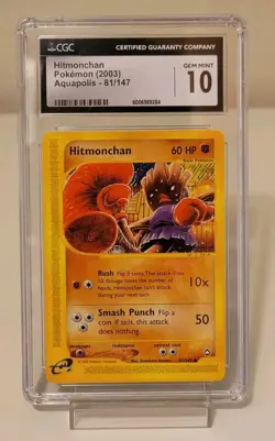 CGC Gem Mint 10 2003 Aquapolis Hitmonchan 81/147 Pokemon - Image 1