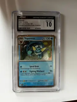 Vaporeon 168 CGC Gem Mint 10 Black Star Promo Prismatic Evolutions Holo Pokemon - Image 1