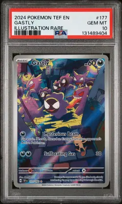 2024 POKEMON TEF EN-TEMPORAL FORCES ILLUSTRATION RARE #177 GASTLY PSA 10 - Image 1