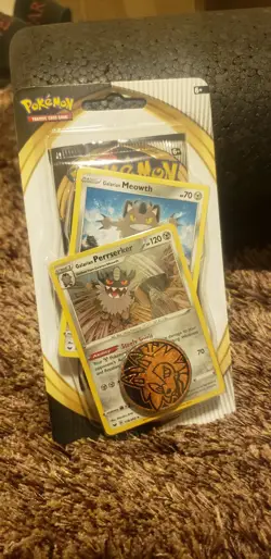 Pokemon SWORD & SHIELD 10 Card Booster Blister TYPE: Meowth & Perrserker - NEW - Image 1