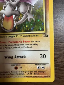 Aerodactyl - 1st Edition Holo - Pokemon Card - Fossil Set 1999 - Image 5