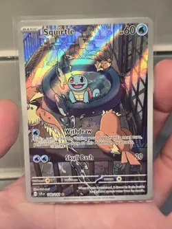 Squirtle 148/142 Sv07: Stellar Crown Illustration Rare NM Pokemon TCG IR - Image 1