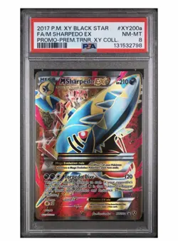 2017 POKEMON XY BLACK STAR PROMO #XY200A FULL ART/M SHARPEDO EX PSA 8 - Image 1