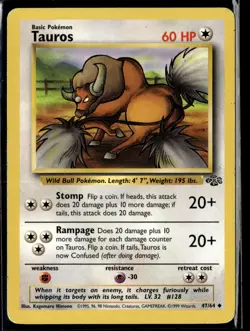 Pokemon TCG | Jungle | Tauros | 47/64 | LP - Image 1